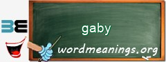 WordMeaning blackboard for gaby